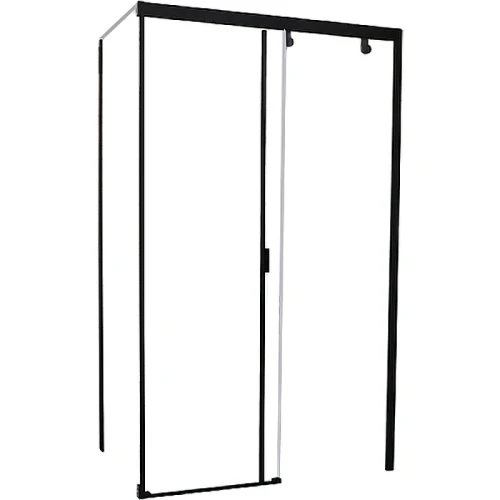 Душевой уголок Ceruttispa Marbella 120B 120x80 R 7910 профиль Черный стекло прозрачное