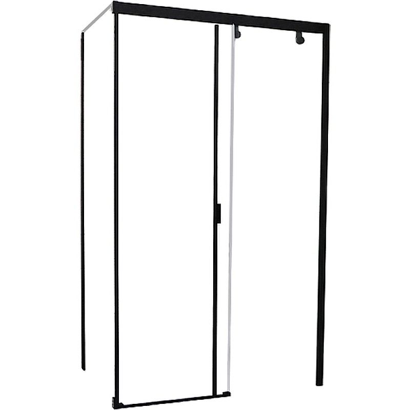 Душевой уголок Ceruttispa Marbella 120B 120x80 R 7910 профиль Черный стекло прозрачное