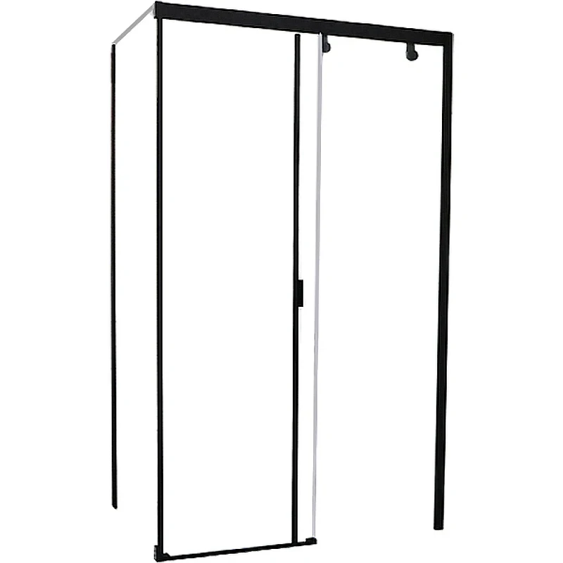 Душевой уголок Ceruttispa Marbella 120B 120x80 R 7910 профиль Черный стекло прозрачное