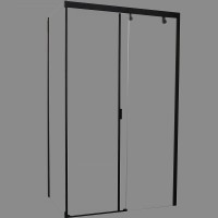 Душевой уголок Ceruttispa Marbella 120B 120x80 R 7910 профиль Черный стекло прозрачное