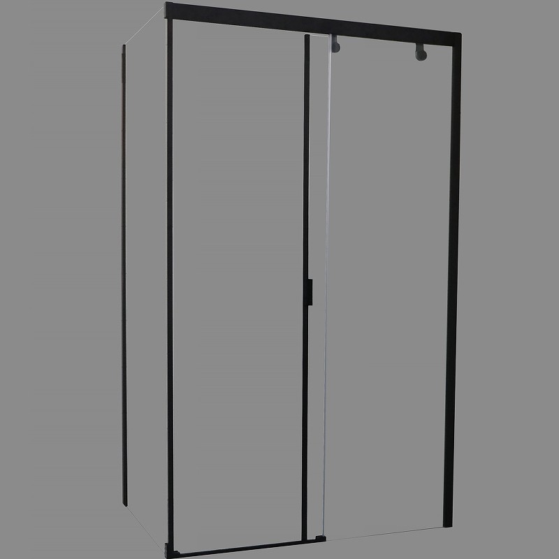 Душевой уголок Ceruttispa Marbella 120B 120x80 R 7910 профиль Черный стекло прозрачное