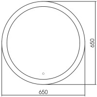 Зеркало Abber Mond 65 AG6202S-0.65 с подсветкой с сенсорным выключателем и диммером стекло