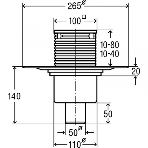Душевой трап Viega Trap 4936.3 583224 с решеткой Нержавеющая сталь