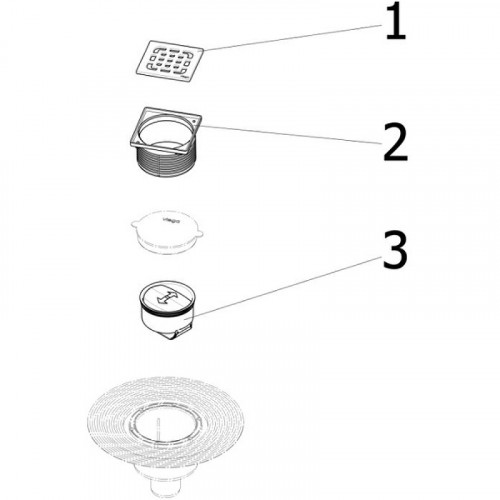 Душевой трап Viega Trap 4936.3 583224 с решеткой Нержавеющая сталь