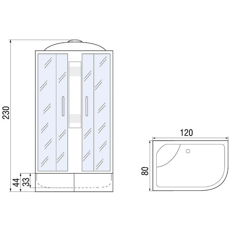 Душевая кабина River Nara XL 120x80 MT R 10000006208 с поддоном