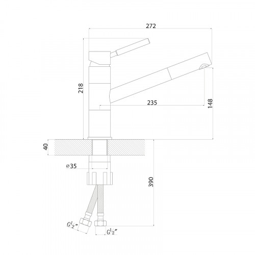 Смеситель для кухни Florentina Фита 313.18L.1223.102 цвет Черный