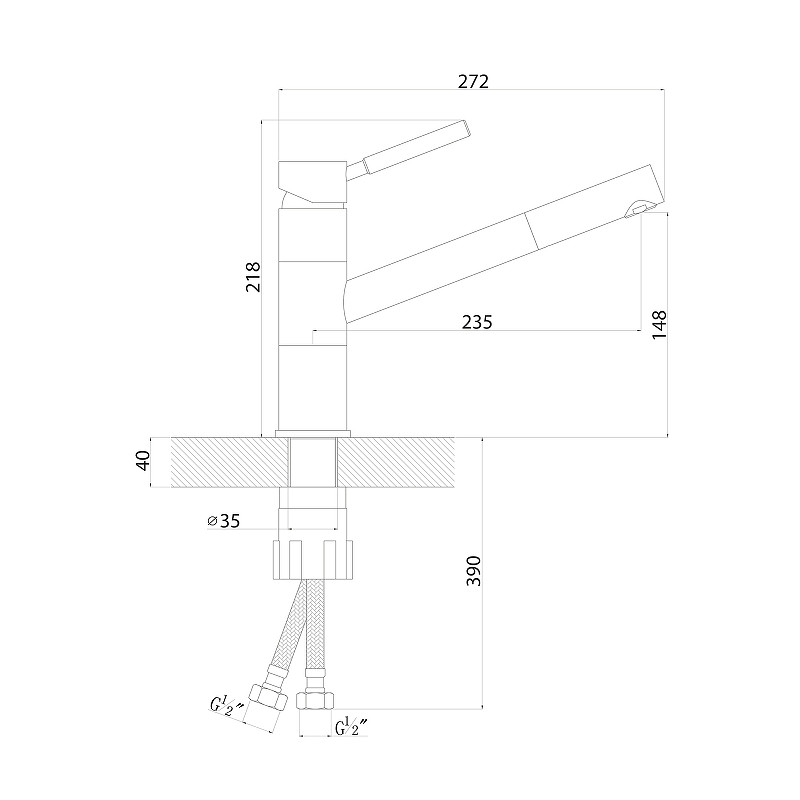 Смеситель для кухни Florentina Фита 313.18L.1223.102 цвет Черный