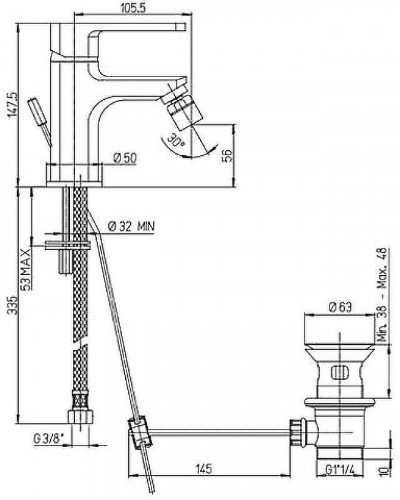 Смеситель для биде Paini Ovo 86CR3062SKM Хром