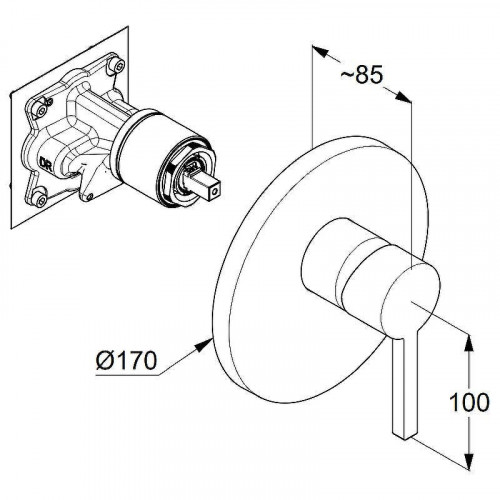 Смеситель для душа Kludi Nova Fonte Puristic 206555315 Белый матовый