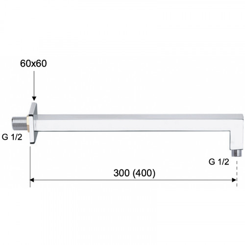 Кронштейн для верхнего душа Remer 348S30DO Золото глянцевое латунь на стену