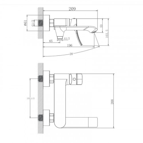 Смеситель для ванны Haiba HB60553 цвет Хром