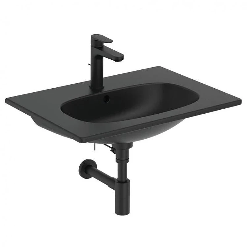 Мебельная раковина Ideal Standard Tesi 62 T3510V3 цвет Silk Black / Черный шелк