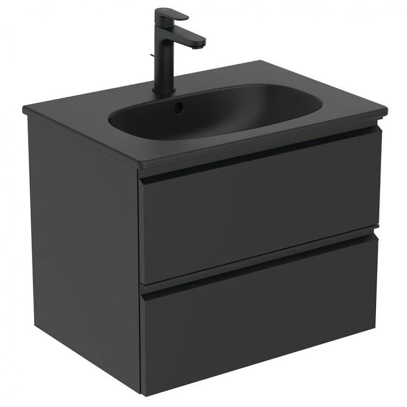 Мебельная раковина Ideal Standard Tesi 62 T3510V3 цвет Silk Black / Черный шелк