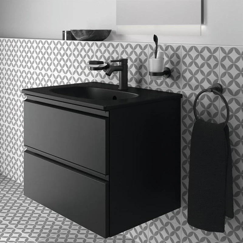 Мебельная раковина Ideal Standard Tesi 62 T3510V3 цвет Silk Black / Черный шелк