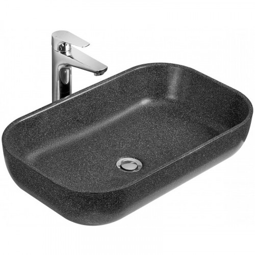 Раковина-чаша Aquaton Лола 60 1A73313KLK210 Графит искусственный камень (литьевой мрамор) накладная
