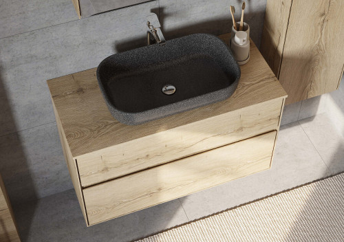 Раковина-чаша Aquaton Лола 60 1A73313KLK210 Графит искусственный камень (литьевой мрамор) накладная