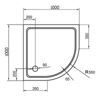Душевой поддон из стеклокомпозита Cezares Tray SMC 100x100 TRAY-M-R-100-550-35-W Белый