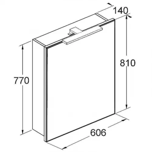 Зеркальный шкаф Roca Victoria 60 L A857474806 с подсветкой Белый глянец