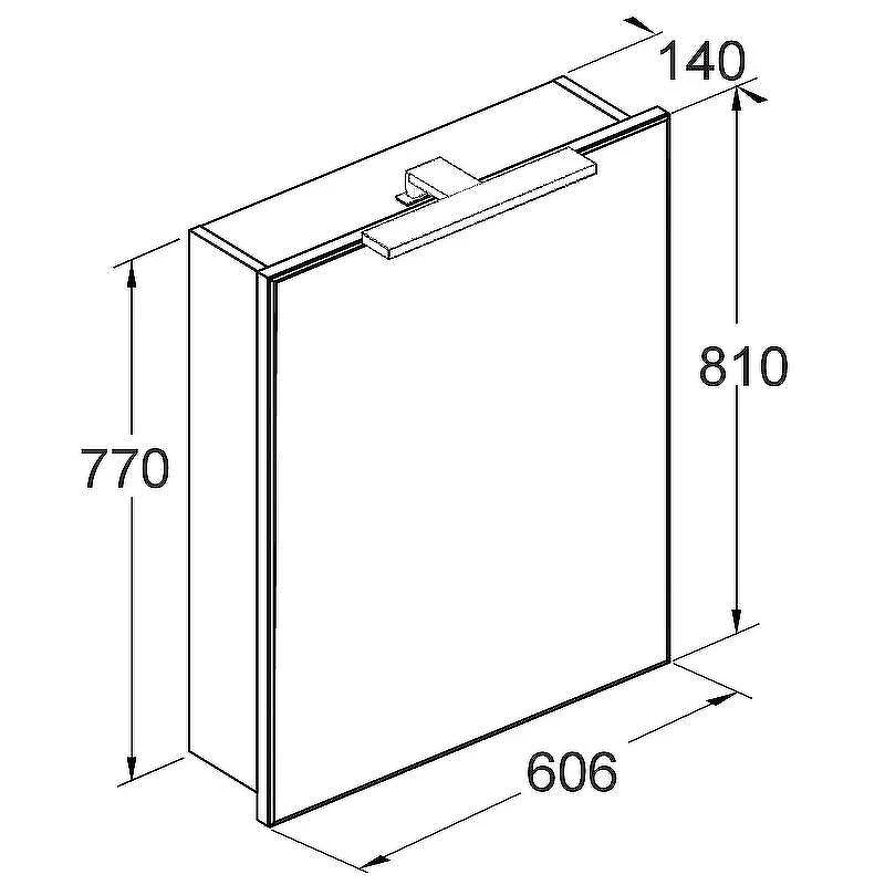 Зеркальный шкаф Roca Victoria 60 L A857474806 с подсветкой Белый глянец