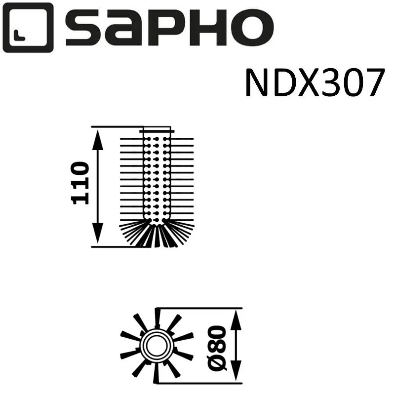 Щетка для туалетного ершика Sapho X-Round NDX307 цвет Белый