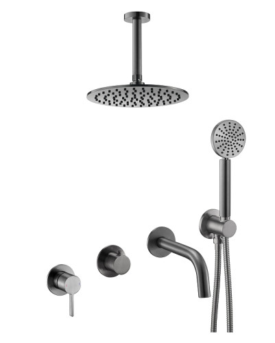Душевая система Benesque Lumiere 21017403 цвет Черный брашированный