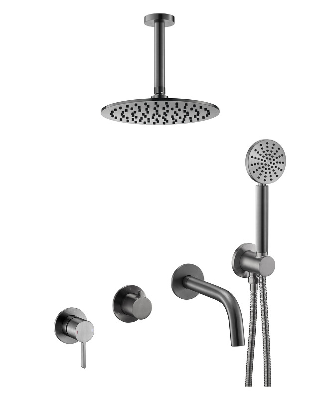 Душевая система Benesque Lumiere 21017403 цвет Черный брашированный