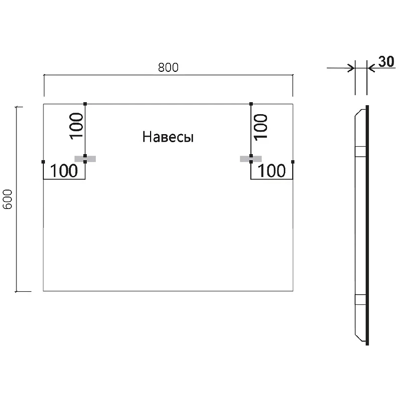 Зеркало Vincea 80 VLM-3VN800B-2 с подсветкой Черное с сенсорным выключателем с подогревом и диммером стекло