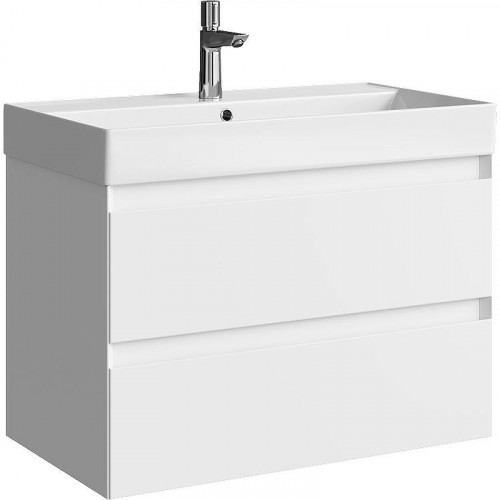 Тумба под раковину Aqwella Geometria 80 GE01082WM подвесная Белая матовая