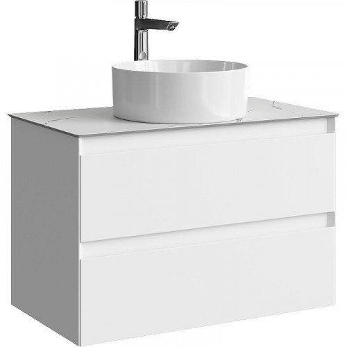 Тумба под раковину Aqwella Geometria 80 GE01082WM подвесная Белая матовая