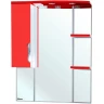 Зеркало со шкафом Bellezza Лагуна 75 L 4612112002030 с подсветкой L Красное Белое МДФ / ЛДСП, стекло