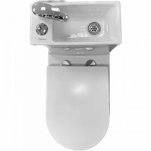 Унитаз биде Laguraty 8074AC с раковиной и смесителем с бачком и сиденьем Микролифт фаянс напольный
