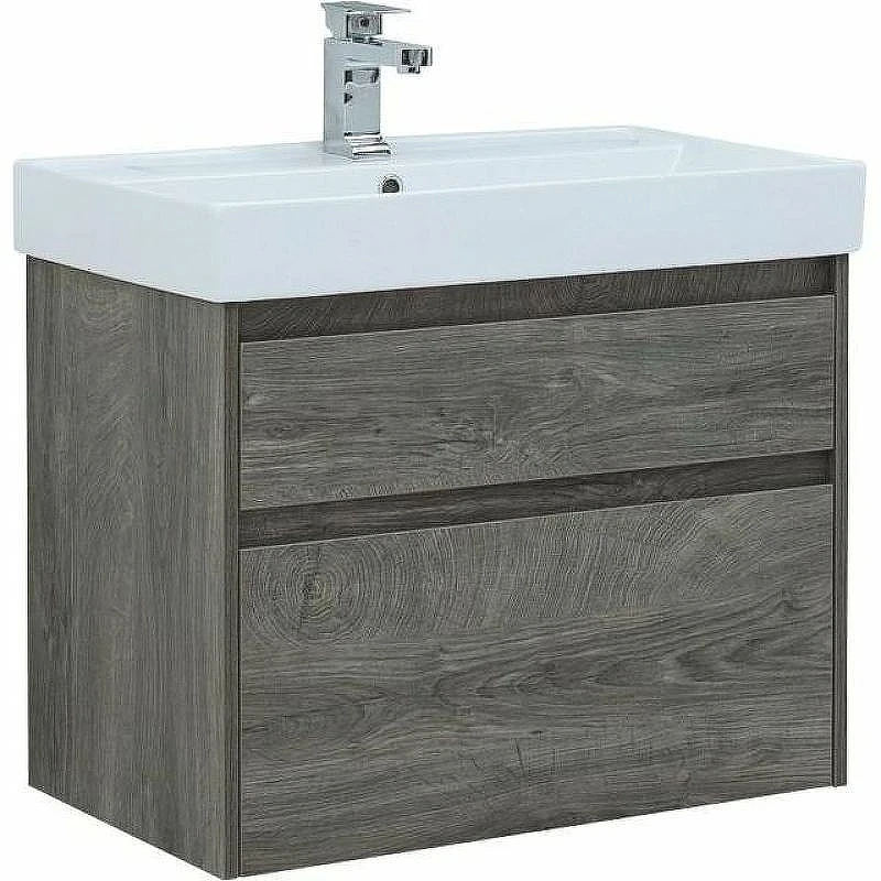 Тумба с раковиной Aquanet Nova Lite 75 245245 подвесная Дуб рошелье