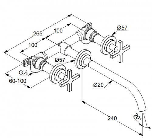 Смеситель для раковины Kludi Nova Fonte 201460520 Хром