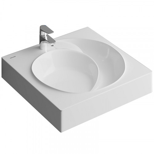 Раковина Grossman Neo 60 2606001 на стиральную машину Белая искусственный камень (литьевой мрамор) подвесная, на стиральную машину