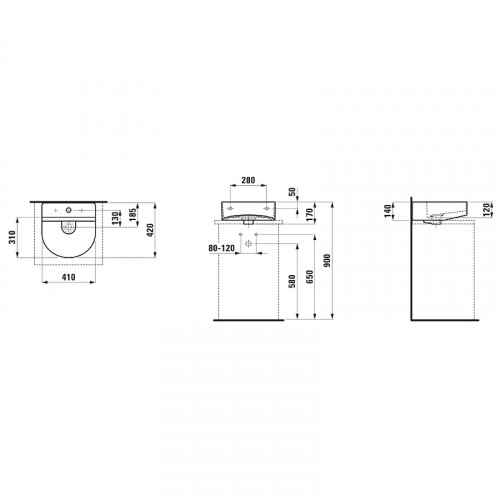 Раковина Laufen Sonar 40 8.1634.1.400.104.1 Белая