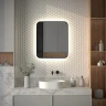 Зеркало Defesto Aura 60х70 DF 2966R с подсветкой 23W-4500K/ИК - выключатель/Нейтральный белый свет/Черная рама