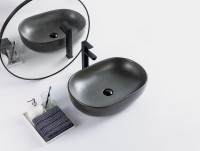 Раковина-чаша BelBagno 60 BB1084-H311 Серая матовая фаянс накладная