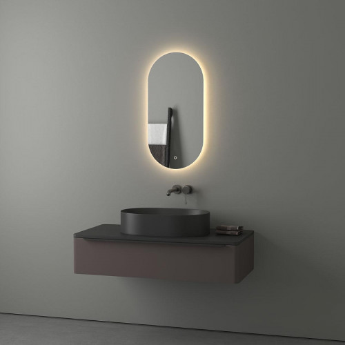 Зеркало Evoform Ledshine 40х80 BY 2698 с подсветкой 16,5 W - сенсорный выключатель - теплый белый свет