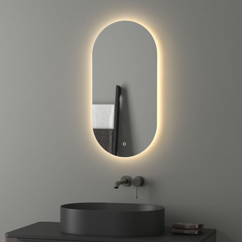 Зеркало Evoform Ledshine 40х80 BY 2698 с подсветкой 16,5 W - сенсорный выключатель - теплый белый свет