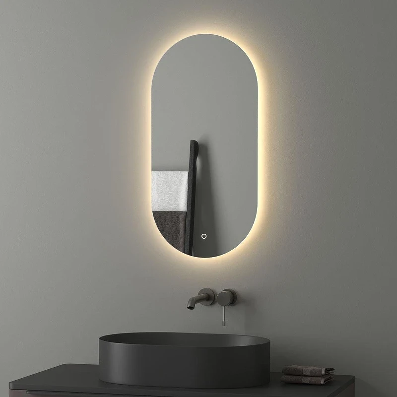 Зеркало Evoform Ledshine 40х80 BY 2698 с подсветкой 16,5 W - сенсорный выключатель - теплый белый свет