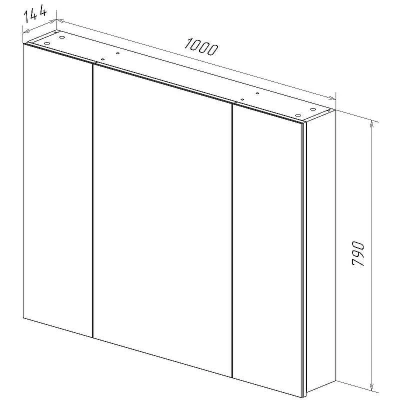 Зеркальный шкаф Lemark Universal 100 LM100ZS-U Белый глянец