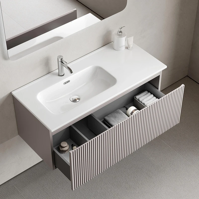 Тумба под раковину Sancos Snob R 1.0 100 L SNR1.0100LSM подвесная цвет Doha Soft