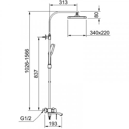 Душевая система Raglo R01.24.09 Графит матовый латунь на стену