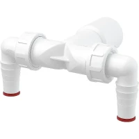 Колено для сифона Alcaplast P155Z с двумя штуцерами Белое
