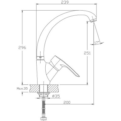 Смеситель для кухни Haiba HB4166-7 Черный