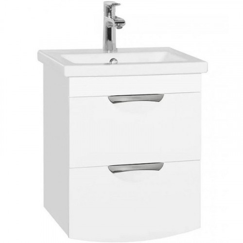 Тумба под раковину Style Line Жасмин 2 50 Люкс Plus ЛС-000010039 подвесная Белый глянец МДФ / ЛДСП