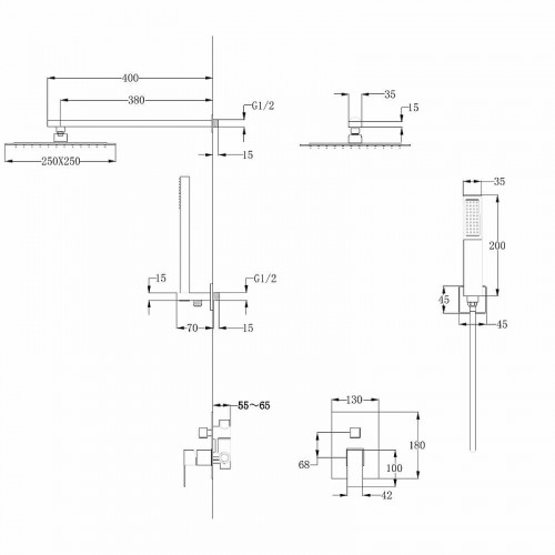 Душевая система Abber Daheim AF8219W цвет Белый матовый