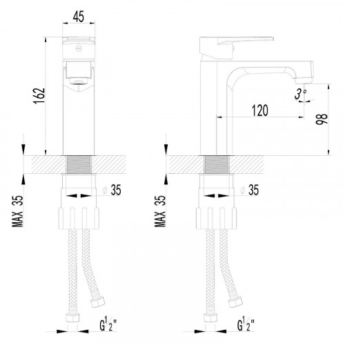 Смеситель для раковины AWP Tulos S2606C цвет Хром