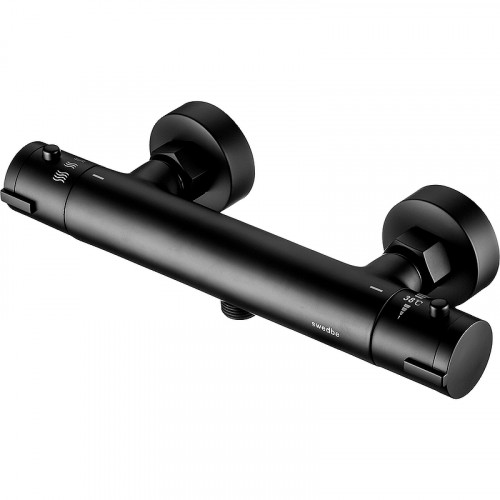 Смеситель для душа Swedbe Mercury 9025B с термостатом Черный матовый латунь на стену