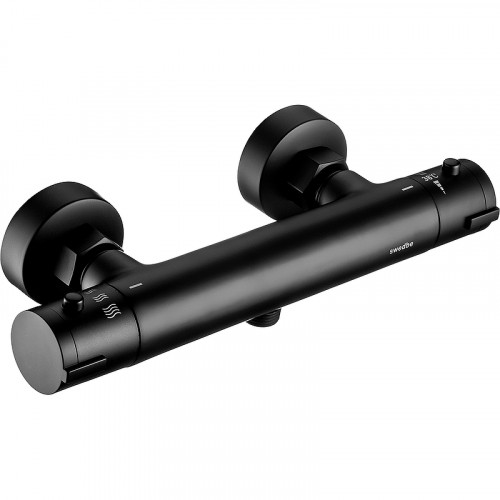 Смеситель для душа Swedbe Mercury 9025B с термостатом Черный матовый латунь на стену